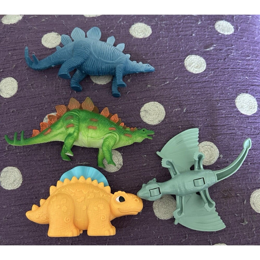 4 Dinosaur And 1 Dragon Toy Lot